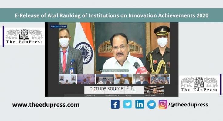 Atal Ranking of Institutions on Innovation Achievements ARIIA 2020 Launch